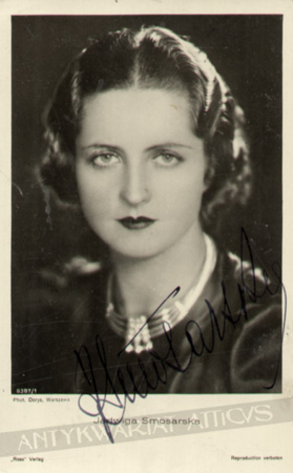 [pocztówka] Jadwiga Smosarska [1898-1971] [autograf]