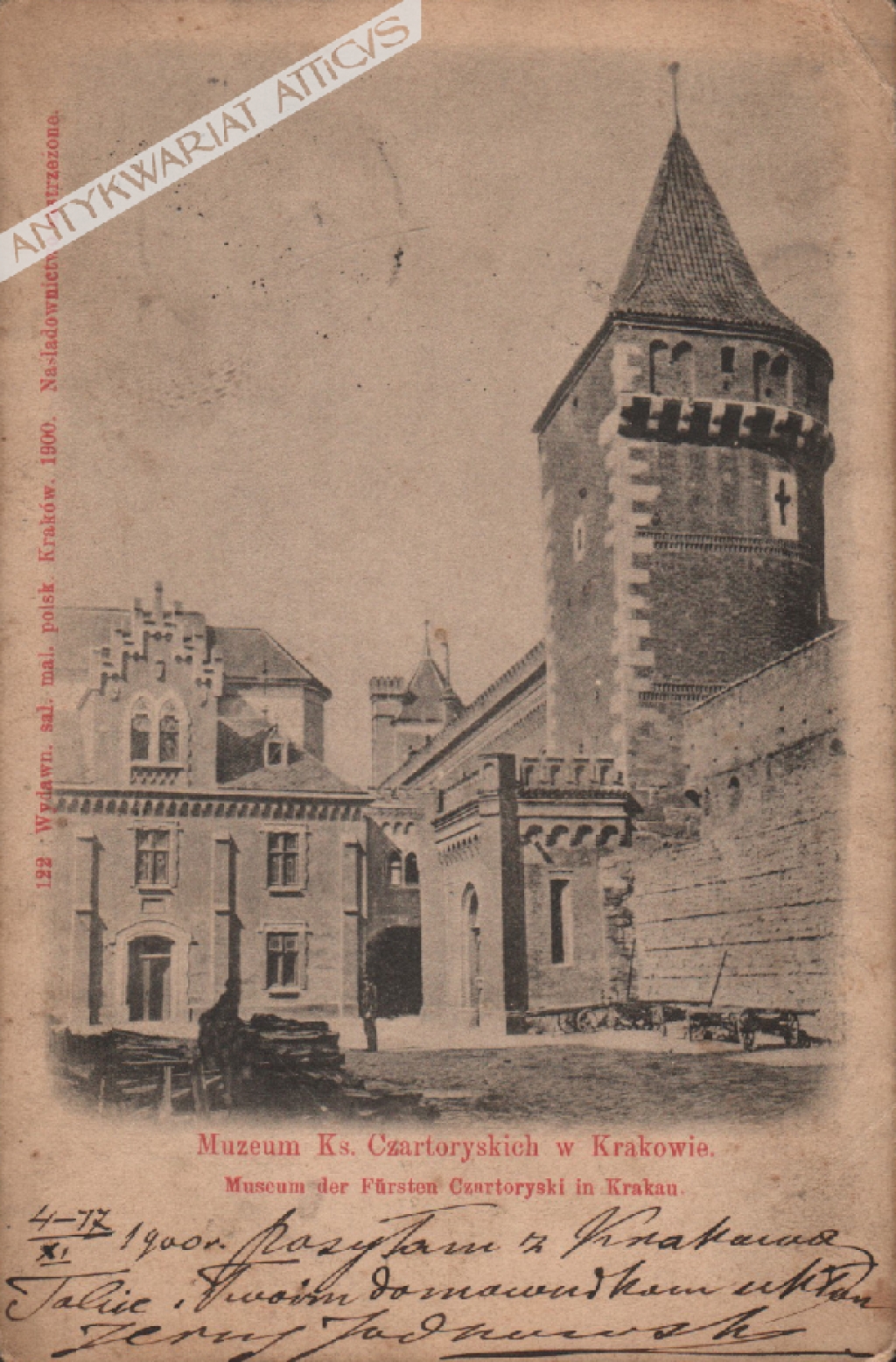 [pocztówka, 1900] Muzeum Ks. Czartoryskich w Krakowie. Museum der Fursten Czartoryski in Krakau.