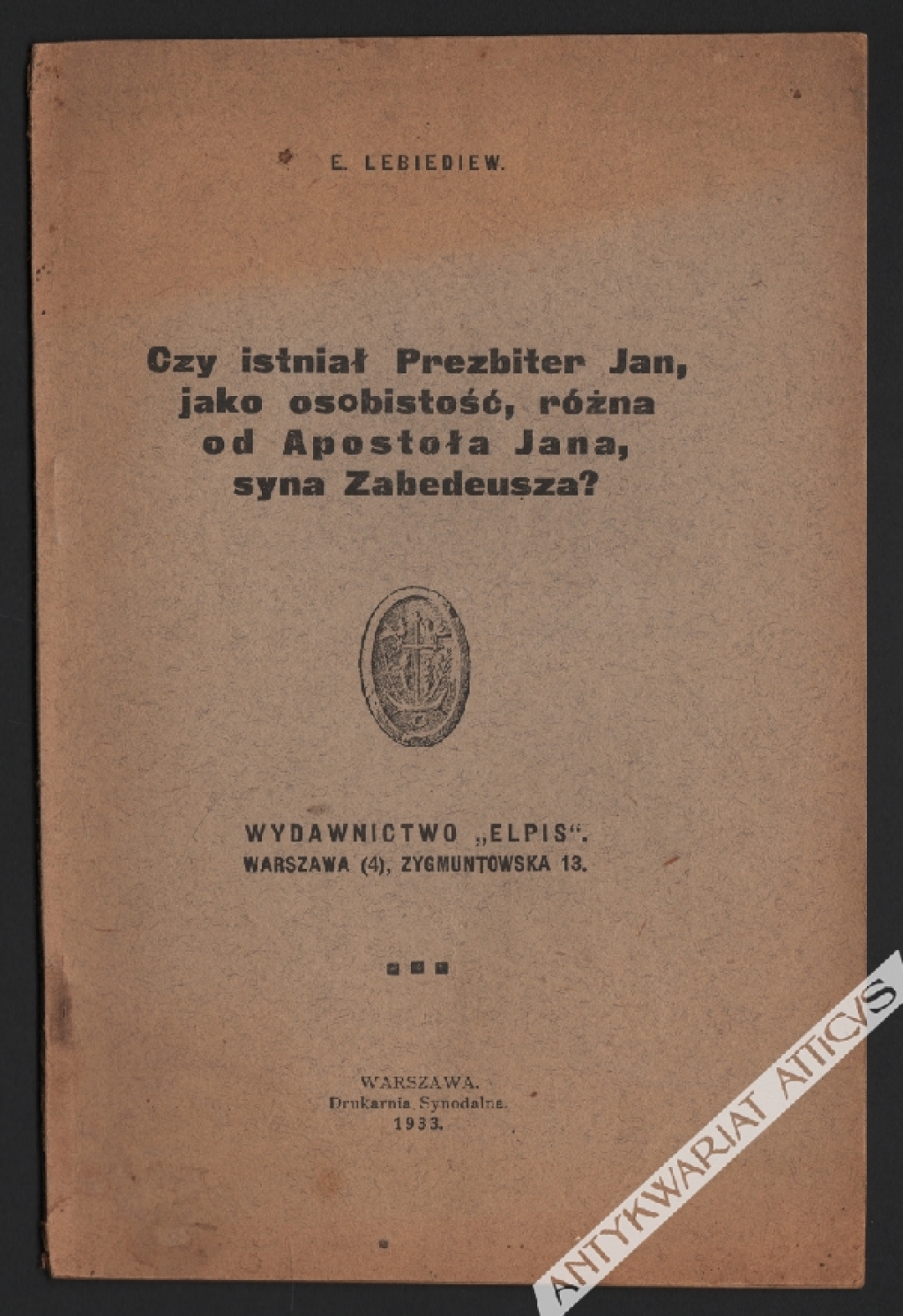 Czy istniał Prezbiter Jan, jako osobistość, różna od Apostoła Jana, syna Zabedeusza?