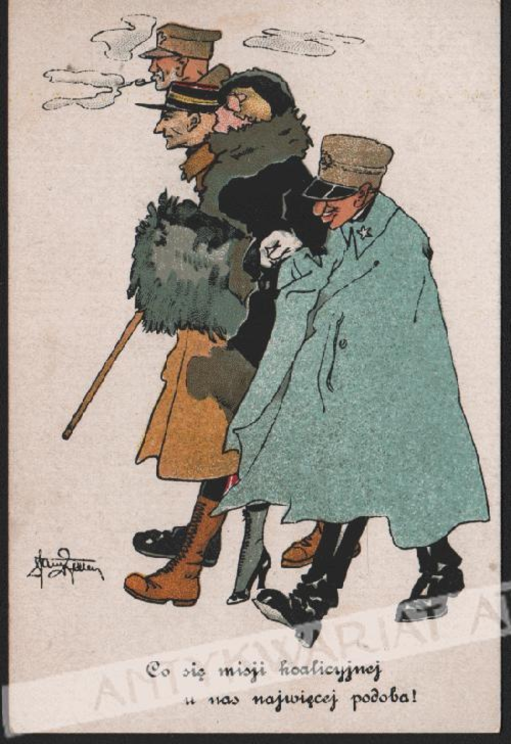 [pocztówka, ok. 1920] Co się misji koalicyjnej u nas najwięcej podoba!