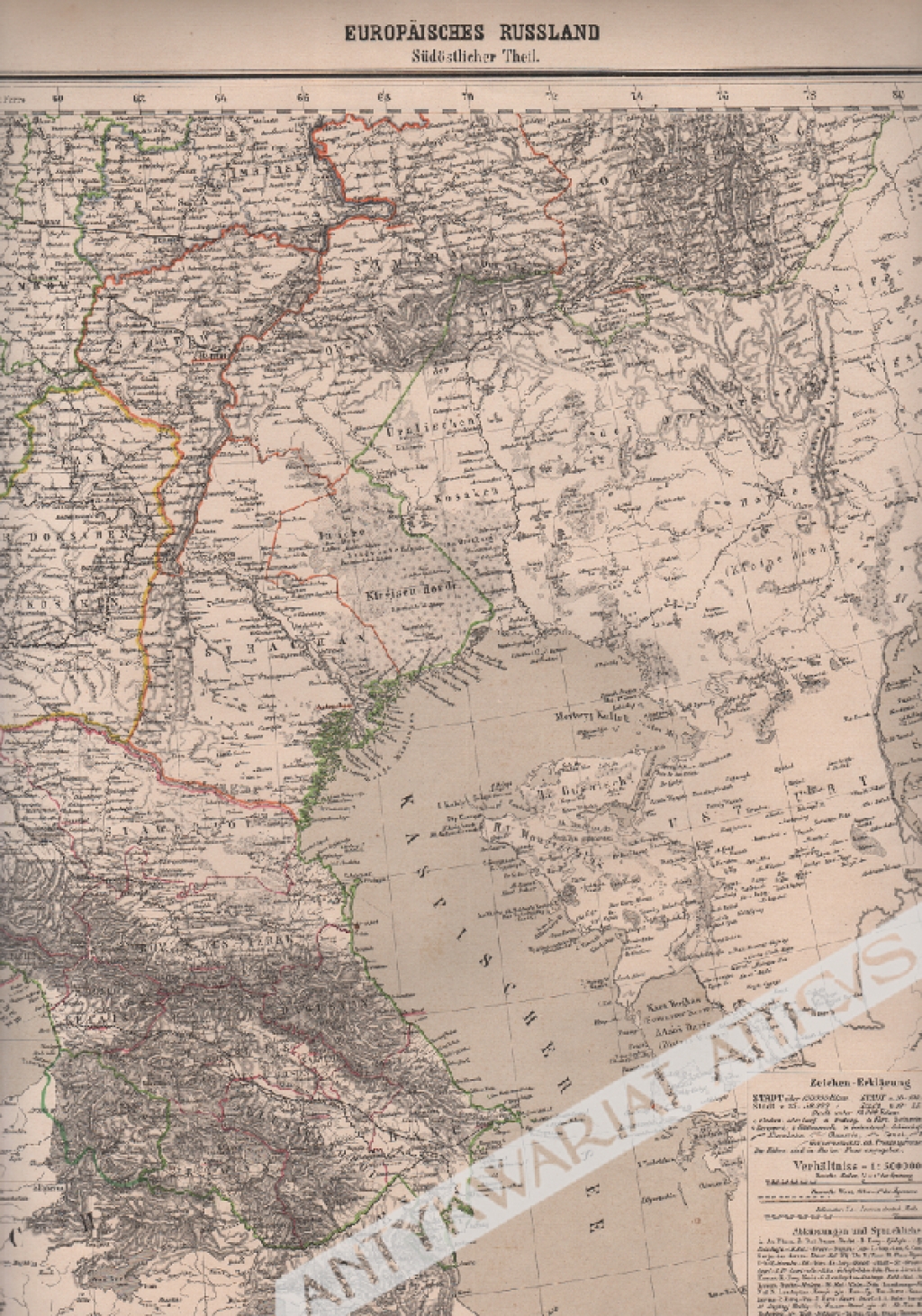 [mapa, 1879] Europaisches Russland Sudostlicher Theil [Rosja europejska, część południowo-wschodnia]