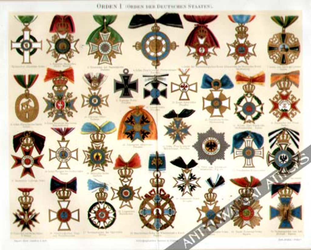 [rycina, ok.1900] Orden I. (Orden der Deutschen Staaten) [ordery]