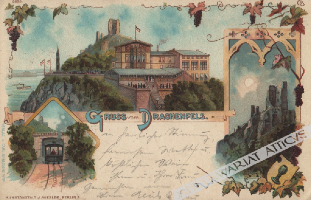 [pocztówka, 1898] Gruss vom Drachenfels. [Siedmiogórze]
