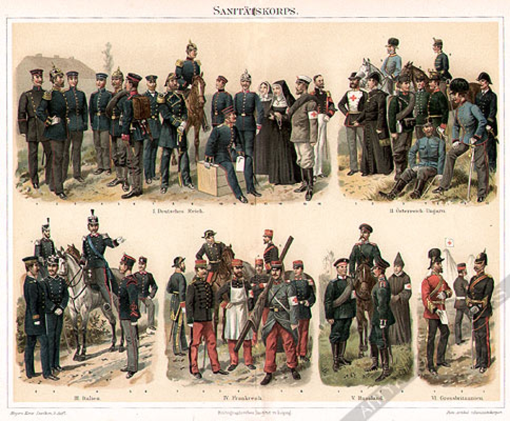 [rycina, 1895] Sanitatskorps. [mundury wojskowe]