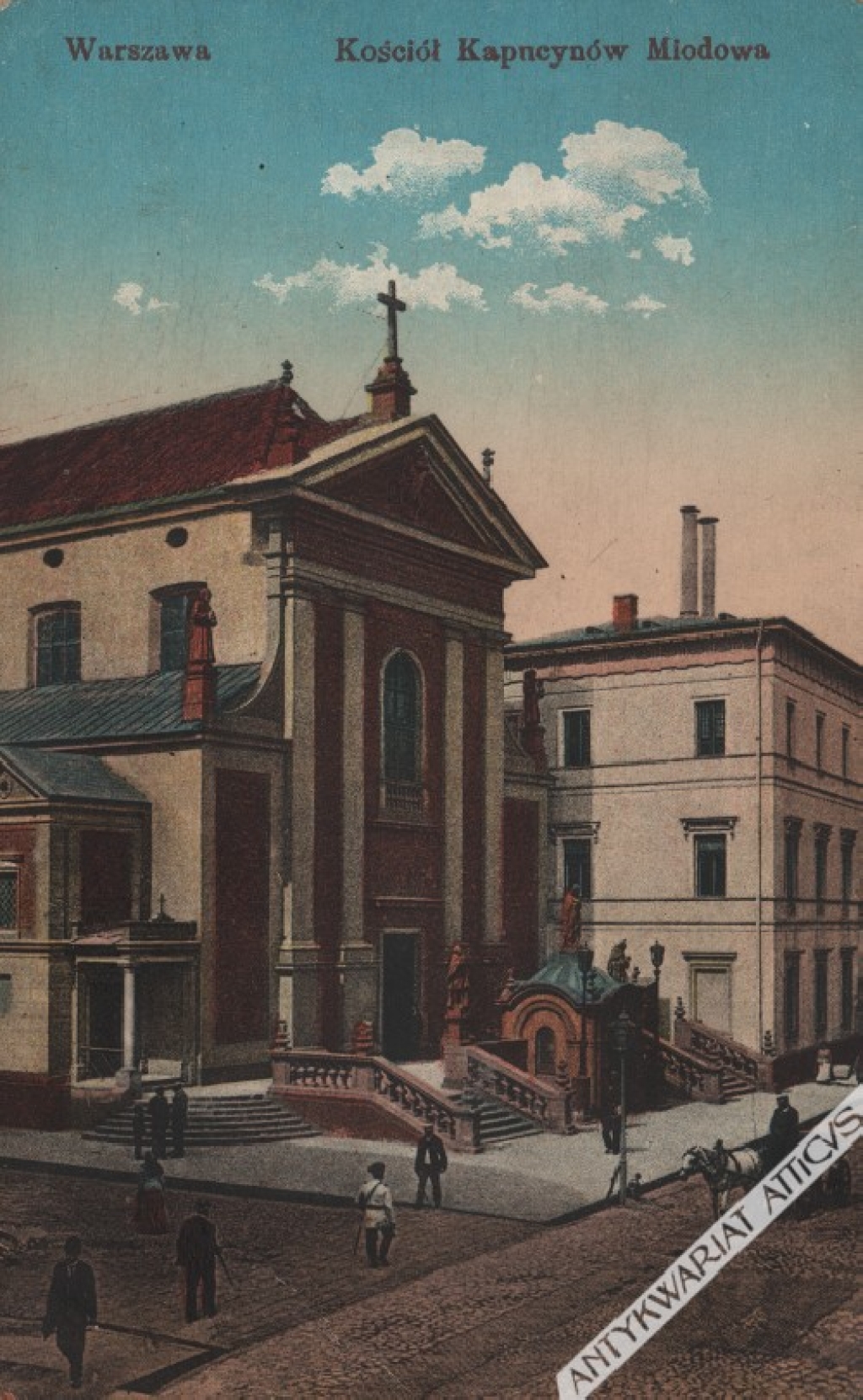 [pocztówka, ok. 1912] Warszawa Kościół Kapucynów Miodowa