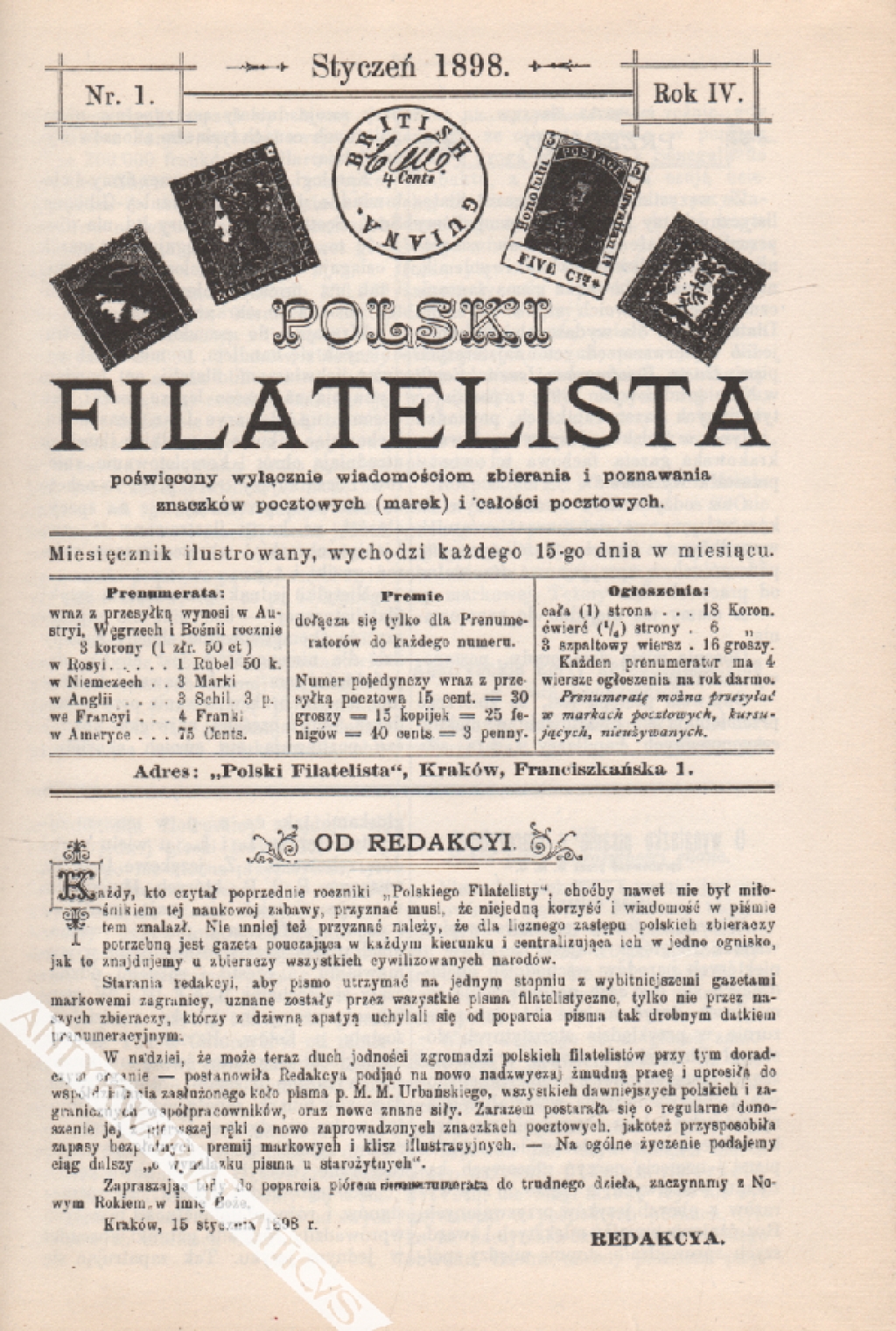 Polski Filatelista. Miesięcznik ilustrowany. Roczniki 1898, 1899  [reprint]