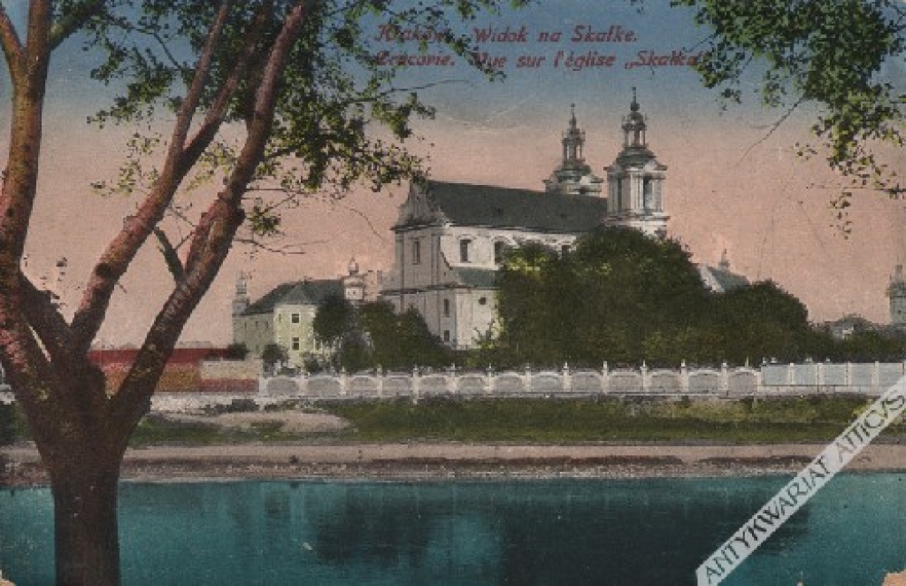[pocztówka, 1919] Kraków. Kraków. Widok na Skałkę. Cracovie. Vue sur l'eglise "Skalka"