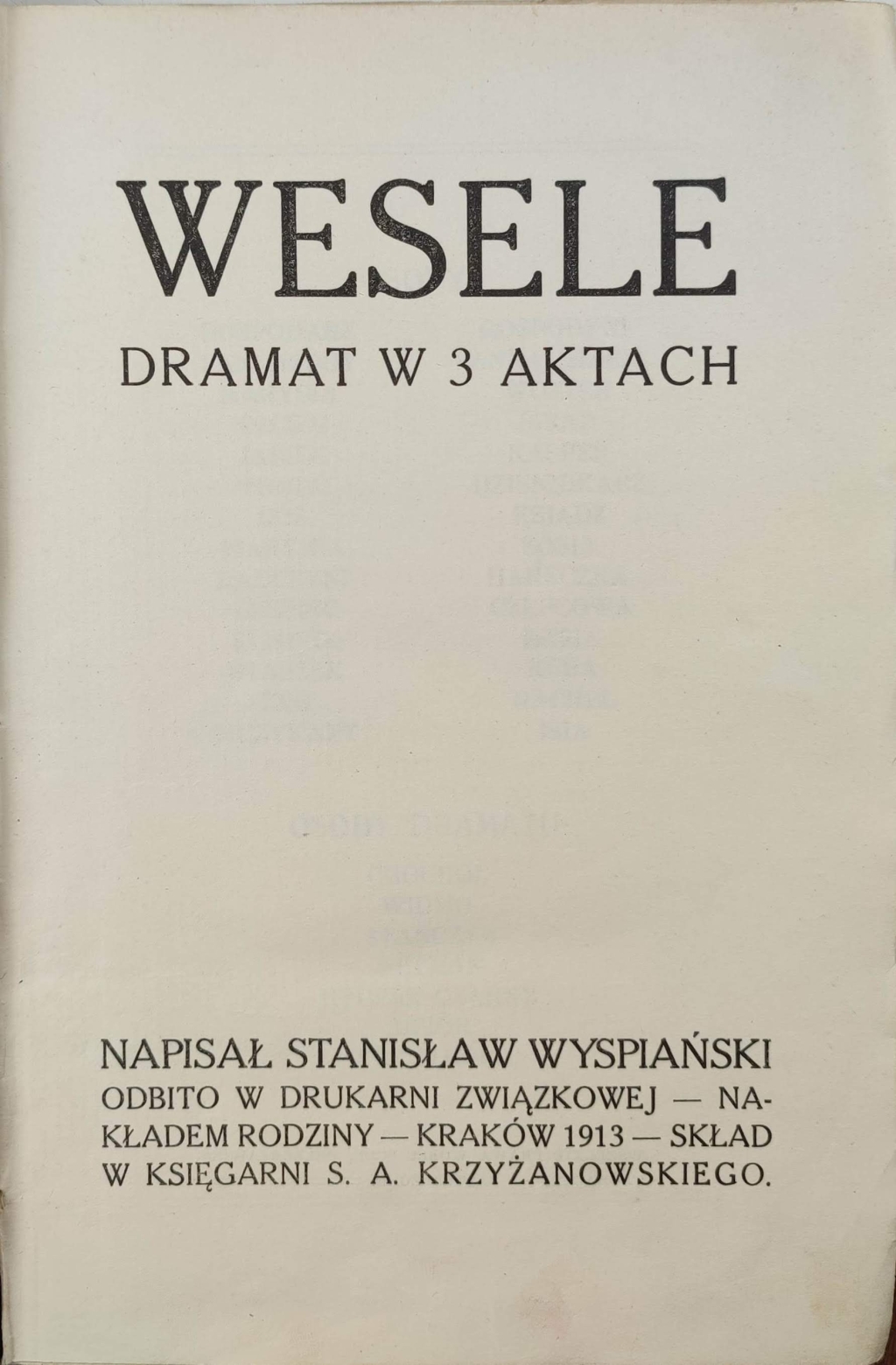 Wesele. Dramat w 3 aktach