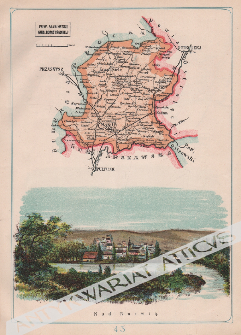 [mapa, 1907] Powiat Makowski Guberni Łomżyńskiej