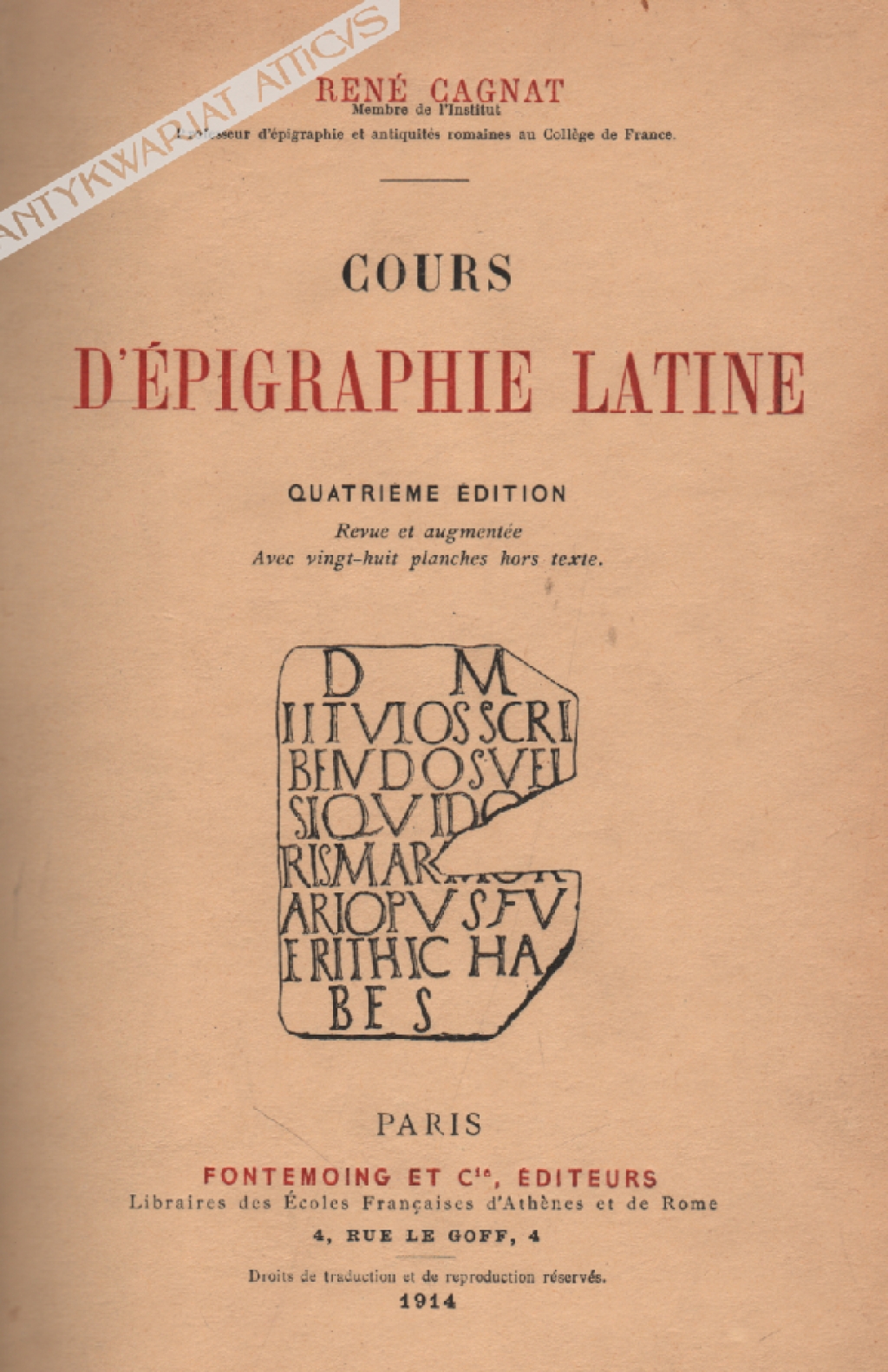 Cours d'Epigraphie latine