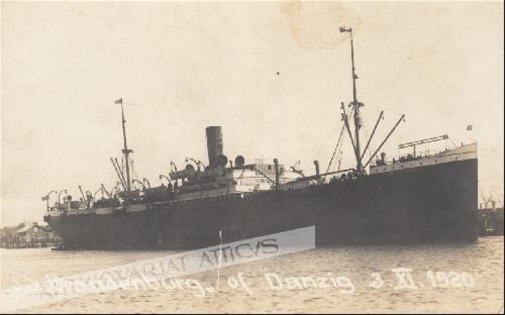 [fotografia na papierze pocztówkowym, 1920] SS "Brandenburg" of Danzig 3. XI. 1920