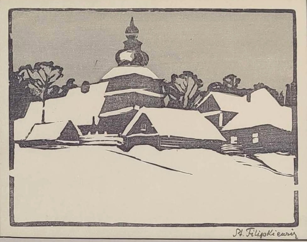 [grafika, 1908] Dorfkirche [Kościółek wiejski]