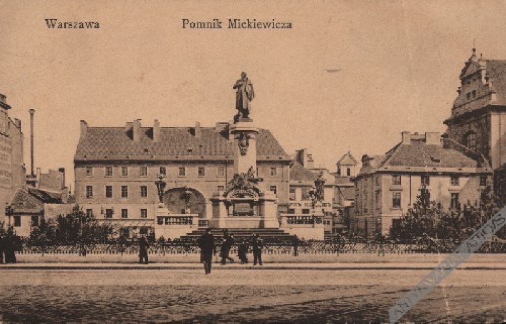 [pocztówka, lata 1920-te] Warszawa. Pomnik Mickiewicza