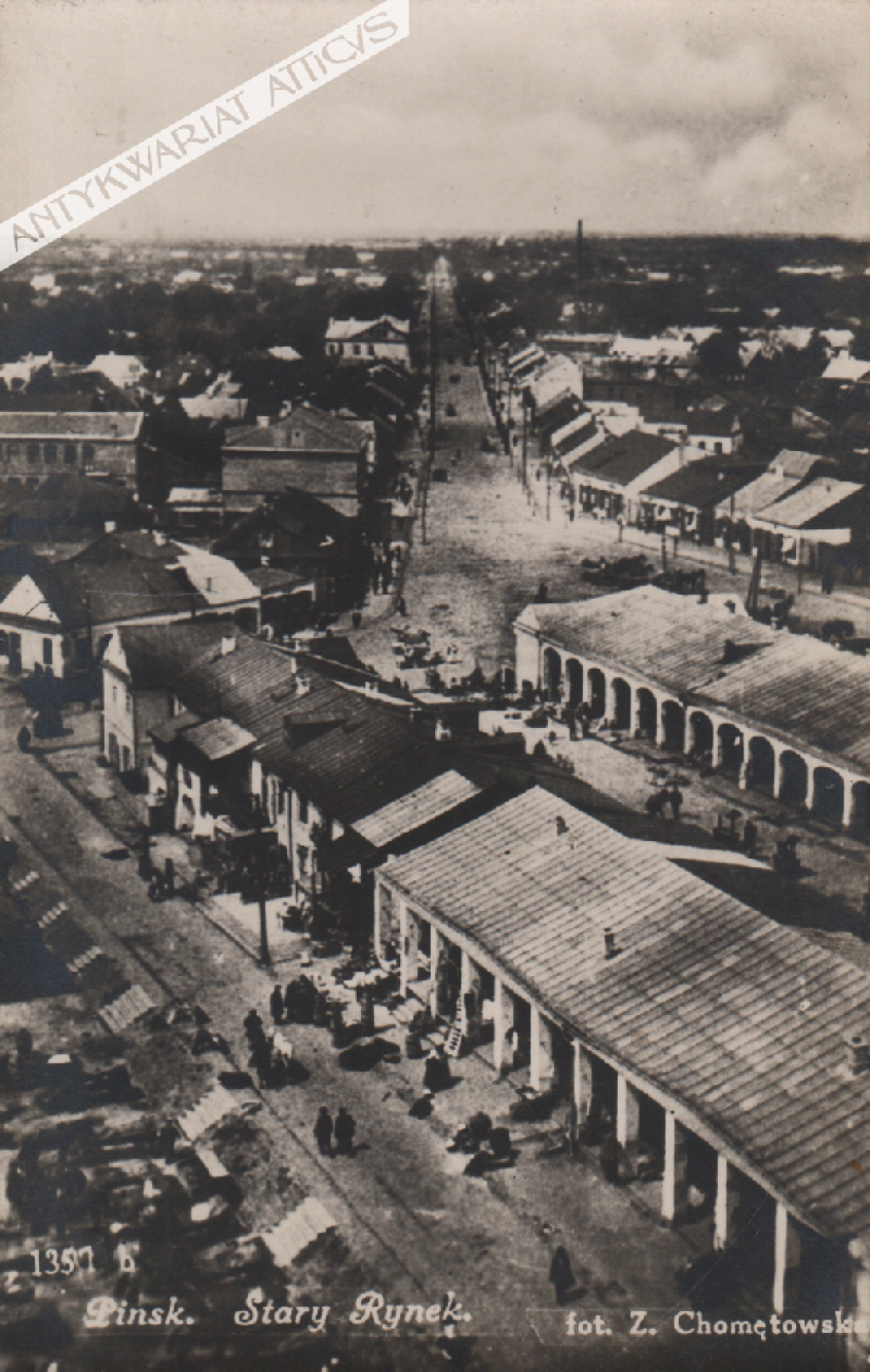 [pocztówka, lata 1930-te] Pińsk. Stary Rynek