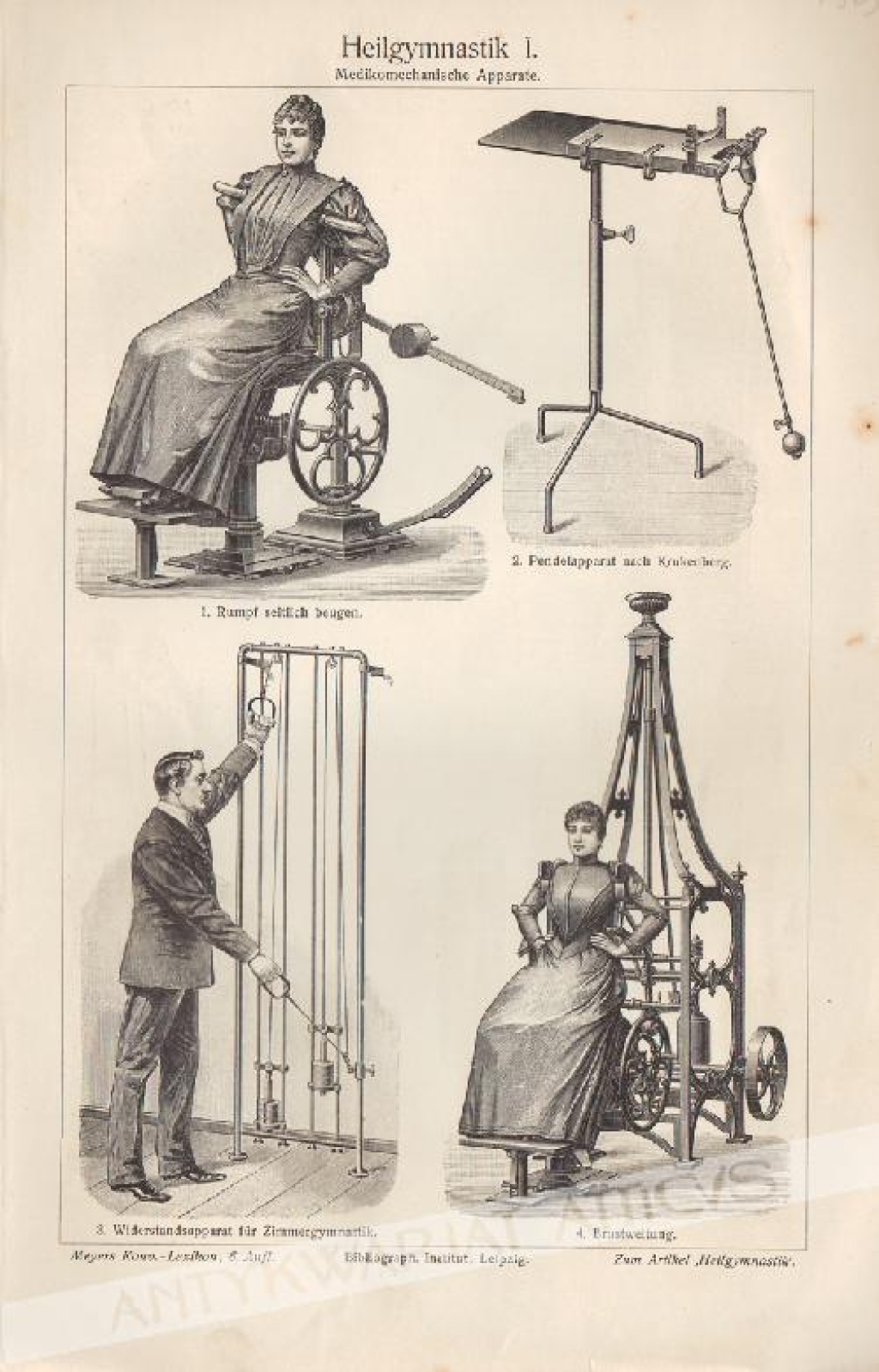 [rycina, 1906] Heilgymnastik I. (Medikomechanische Apparate.[przyrządy gimnastyczne]
