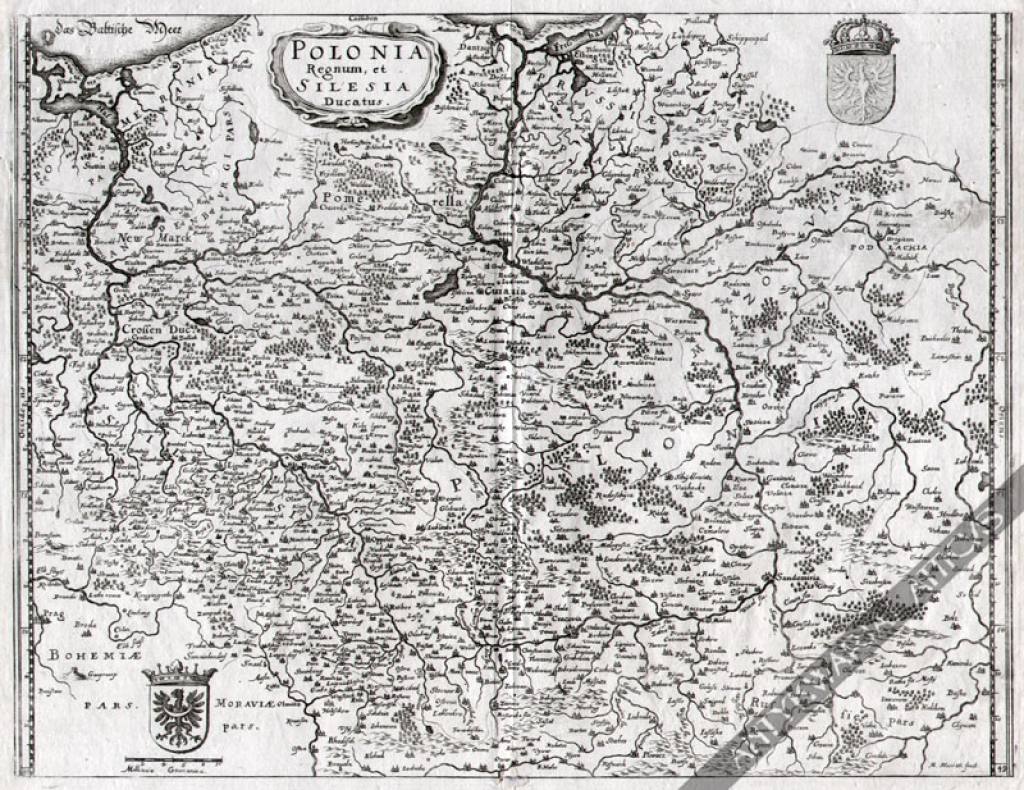 [mapa, Polska, 1638] Polonia Regnum, et Silesia Ducatus