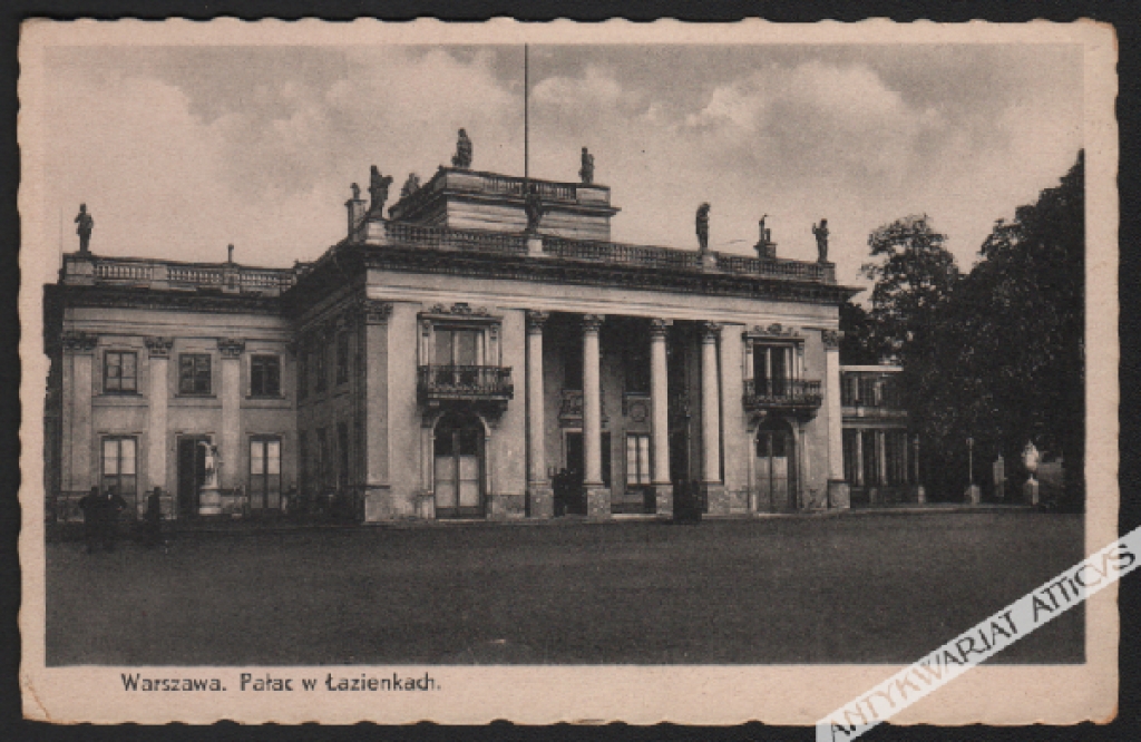 [pocztówka, ok. 1939] Warszawa. Pałac w Łazienkach.
