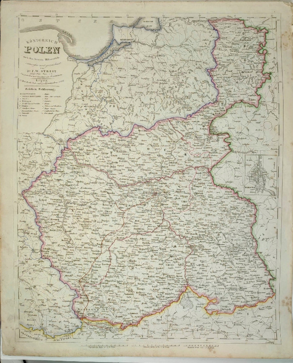[mapa, Polska, 1846] Konigreich Polen. Nach den besten Hilfsmitteln [Królestwo Polskie]