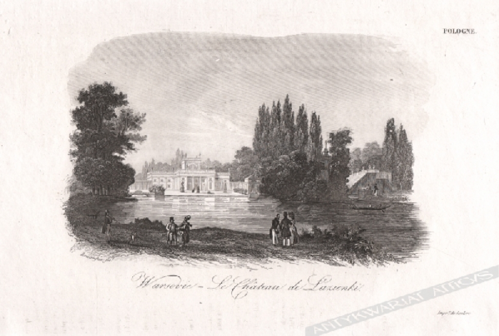 [rycina, 1835-36] Warsovie - Le Chateau de Lazienki[Warszawa. Pałac na Wodzie w Łazienkach Królewskich]