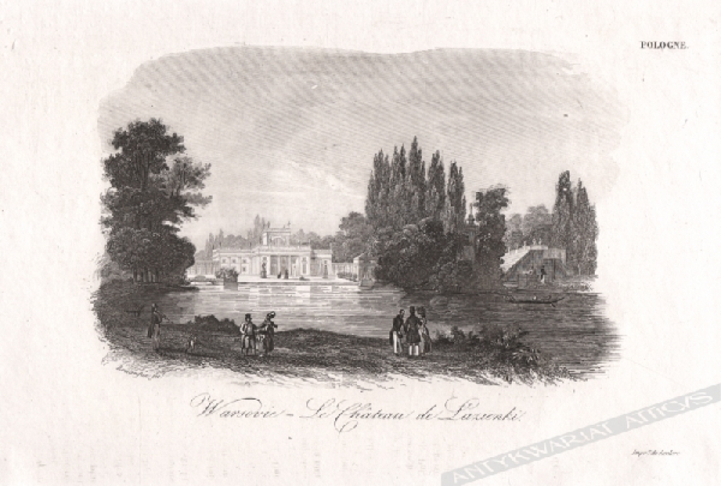 [rycina, 1835-36] Warsovie - Le Chateau de Lazienki  [Warszawa. Pałac na Wodzie w Łazienkach Królewskich]