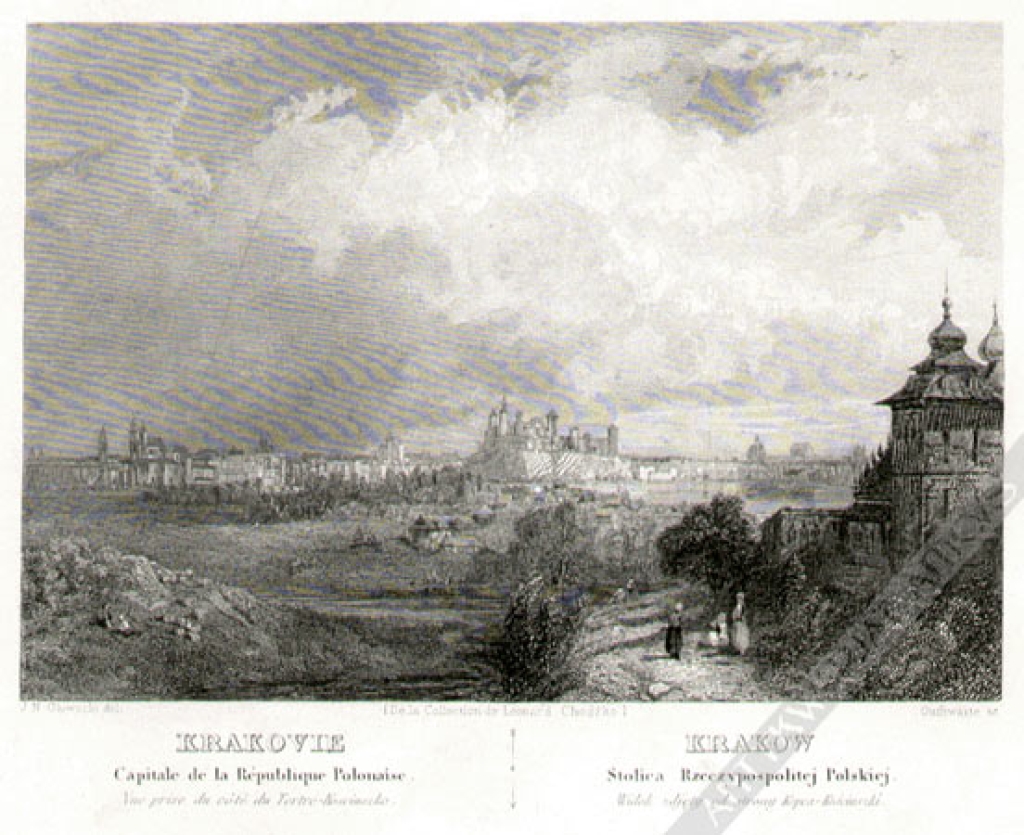[rycina, ok. 1840] Krakovie. Capitale de la Republique Polonaise Kraków. Stolica Rzeczypospolitej Polskiej