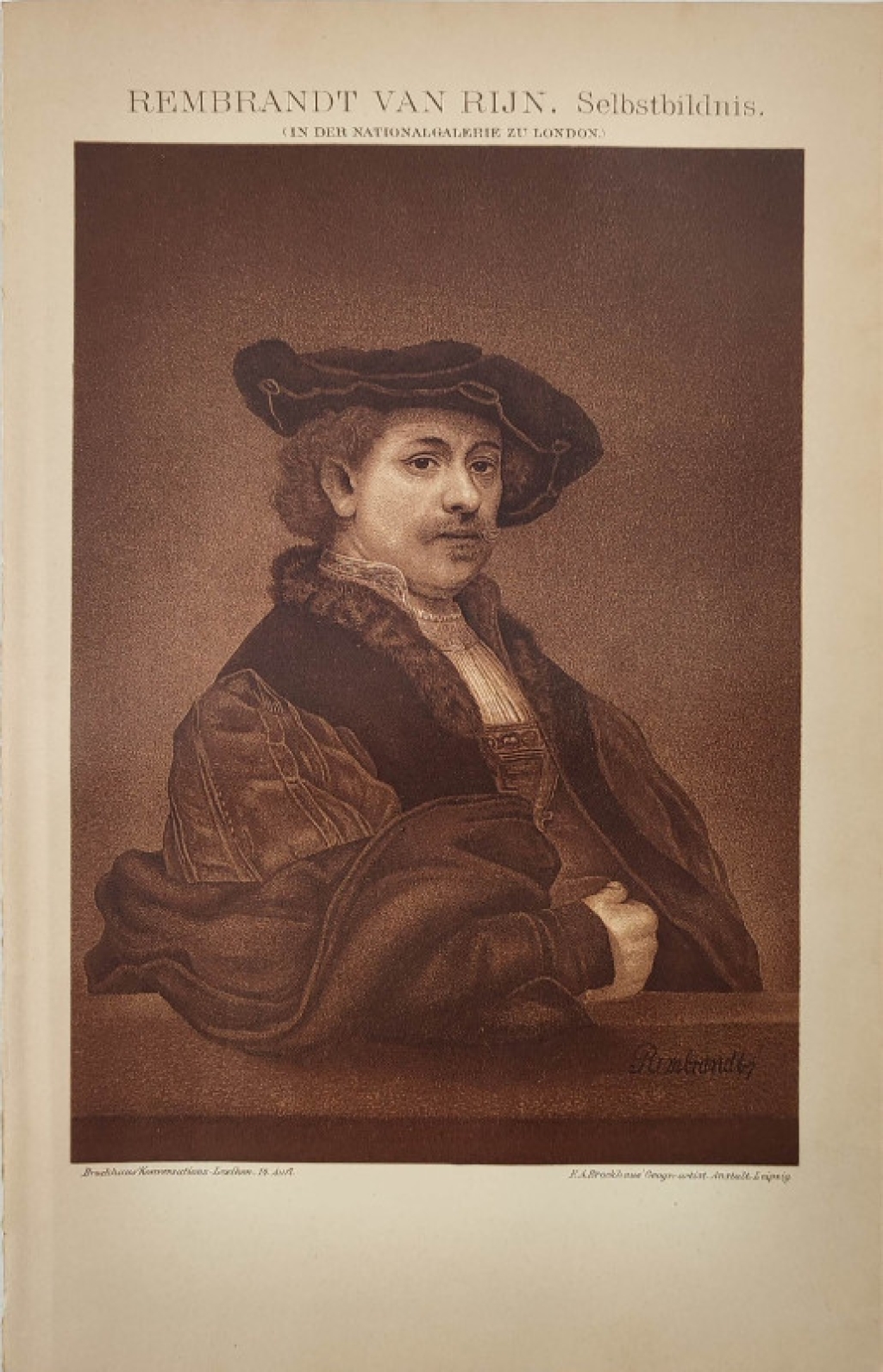 [rycina, 1895] Rembrandt Van Rijn. Selbstbildnis (in der Nationalgalerie zu London)