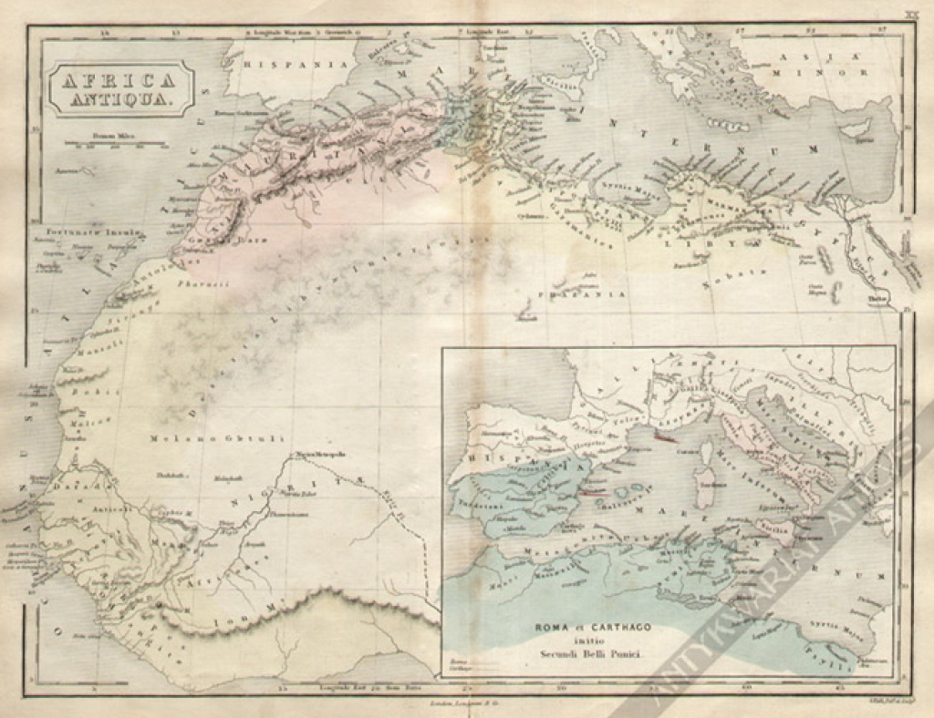 [mapa, ok. 1861] Africa Antiqua [Afryka w starożytności]
