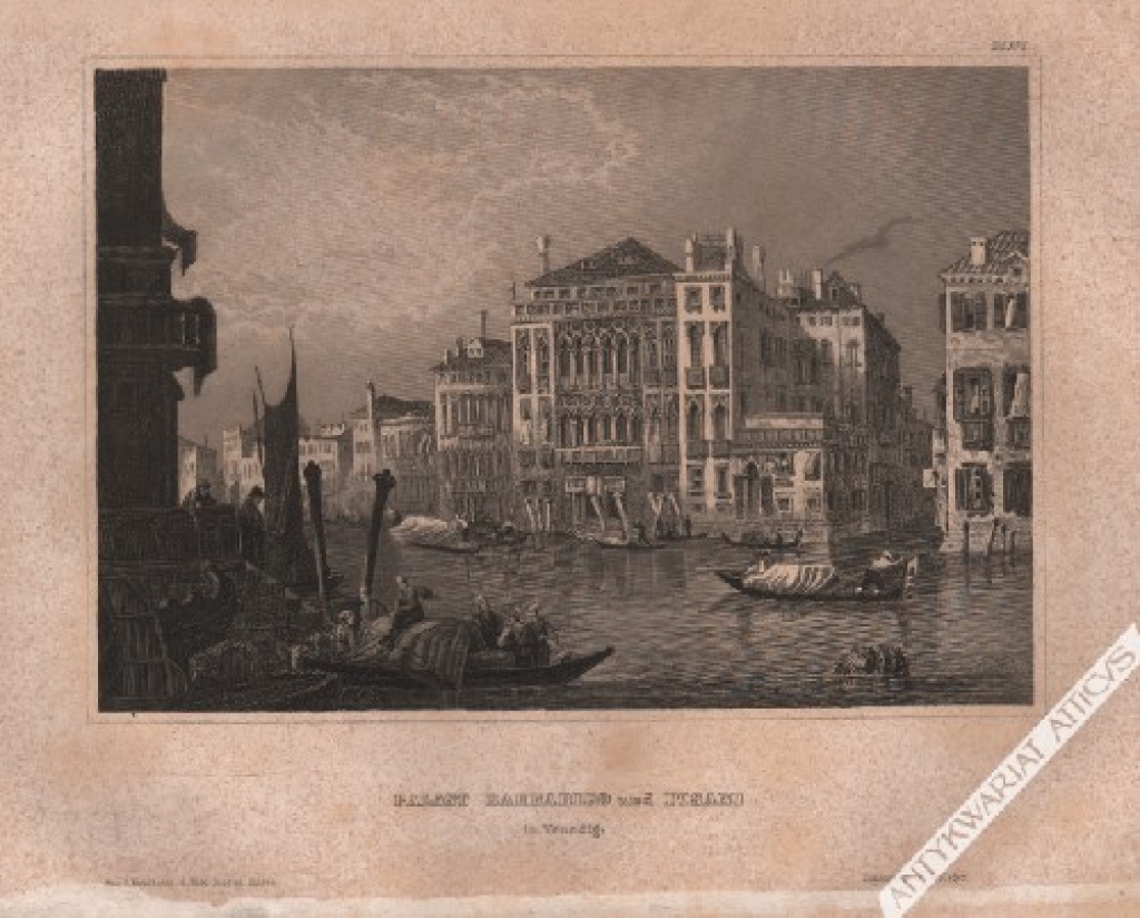 [rycina, 1860] Palast Barbarigo und Pisani in Venedig [Wenecja]