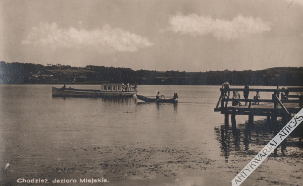 [pocztówka, ok. 1930] Chodzież. Jezioro Miejskie [Jezioro Chodzieskie]