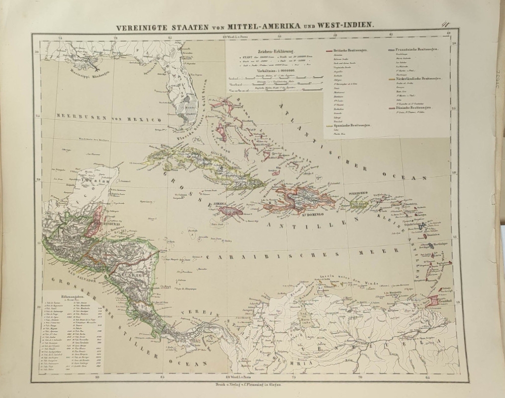 [mapa, 1879] Vereinigte Staaten von Mittel-Amerika und West-Indien [Ameryka Środkowa, Karaiby]