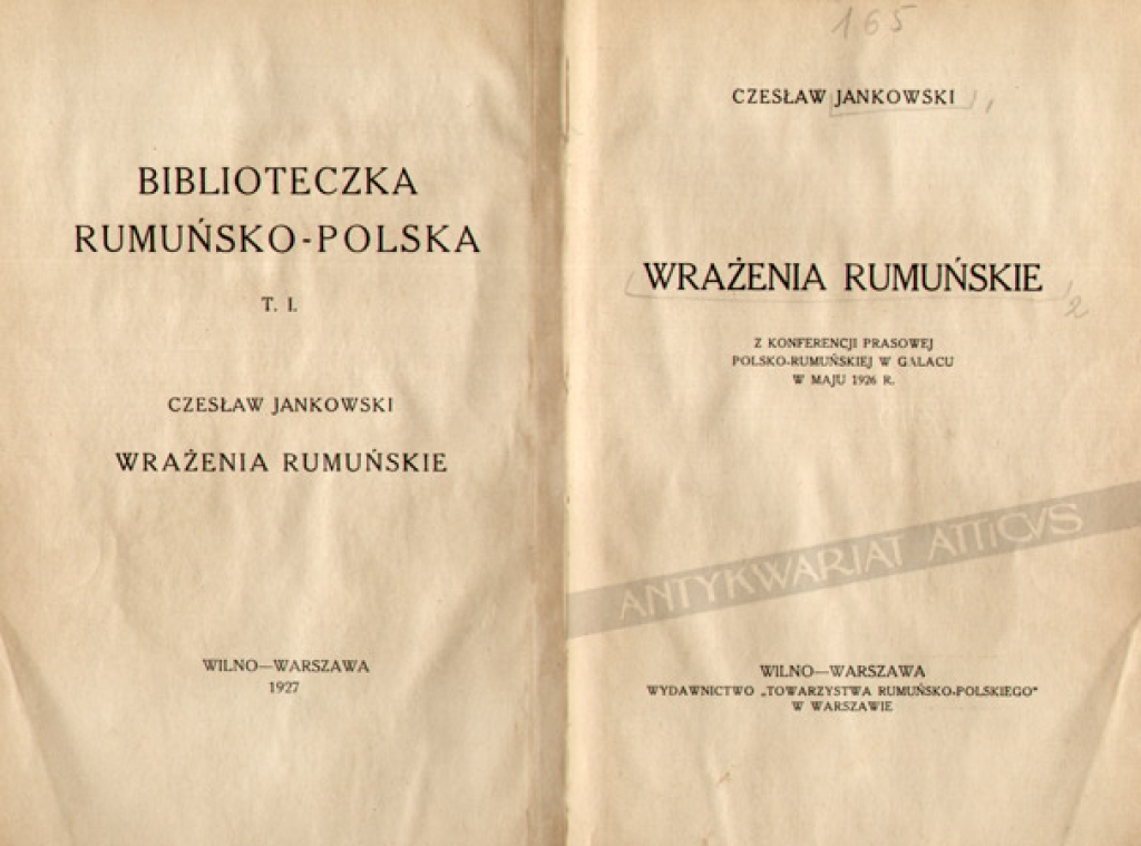 Wrażenia rumuńskie. Z konferencji prasowej polsko-rumuńskiej w Galacu w maju 1926 r.