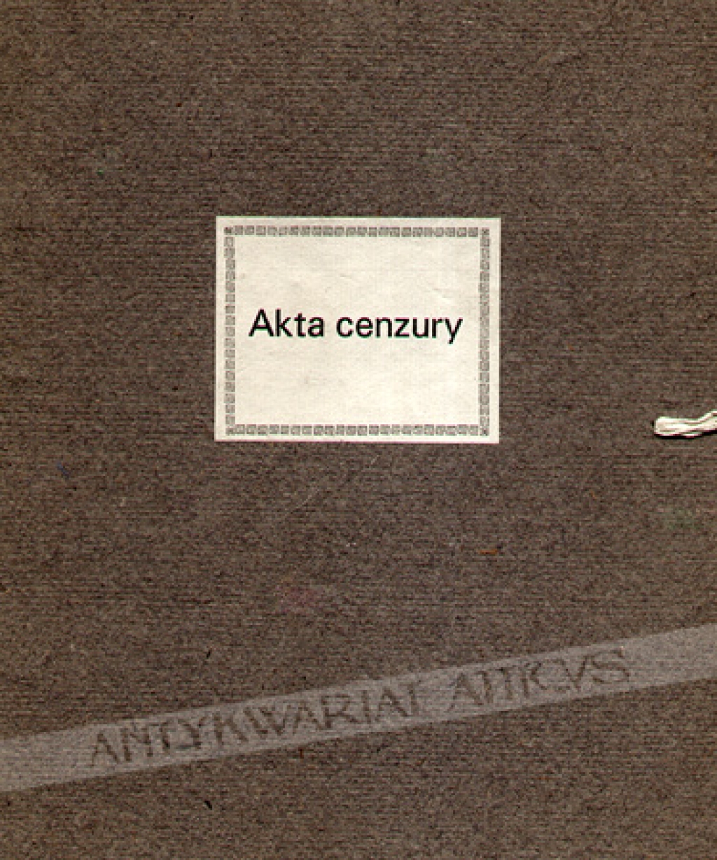 Akta cenzury. Fragmenty protokołów Warszawskiego Komitetu Cenzury
