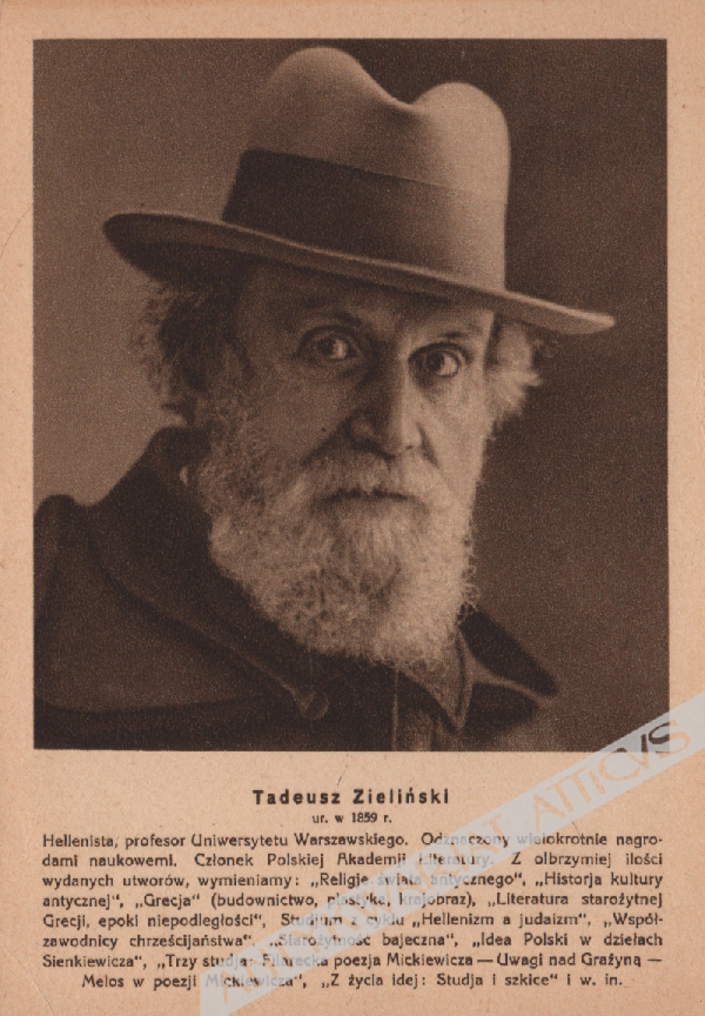 [pocztówka, 1933] Tadeusz Zieliński