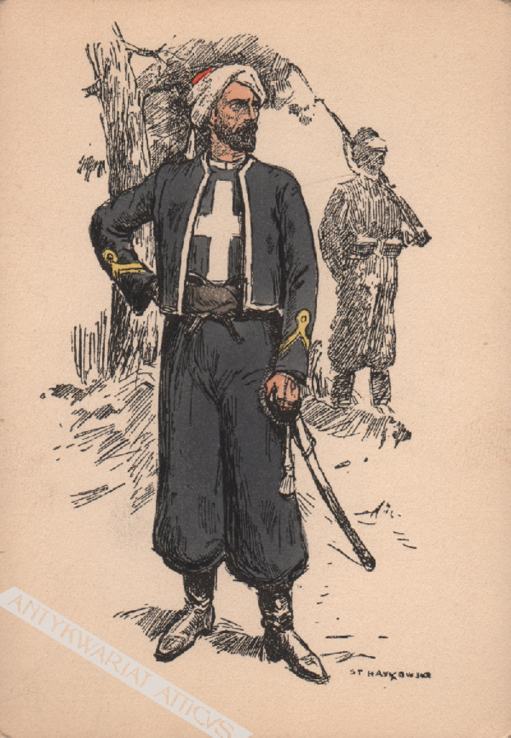 [pocztówka, ok. 1925] Oficer Żuawów (Powstanie 1863 r.)