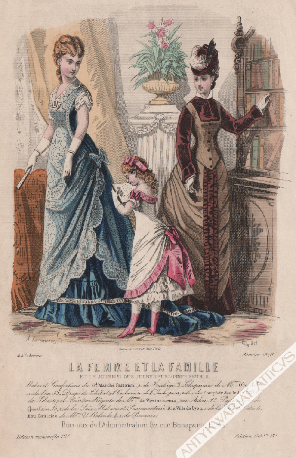[rycina, 1878] La Femme et la famille et le Journal des jeunes [moda kobieca]