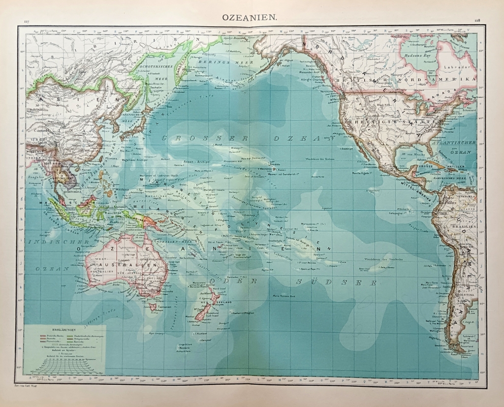 [mapa, 1900] Die Inseln des Grossen Ozeans [Oceania]