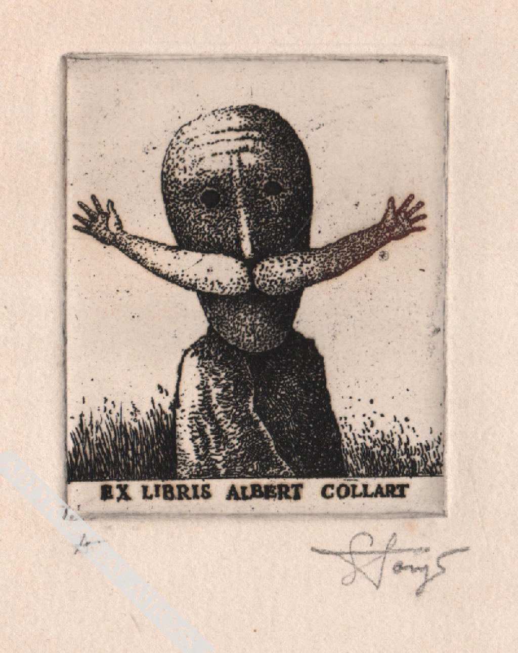 [grafika, 1980] Ex Libris Albert Collart