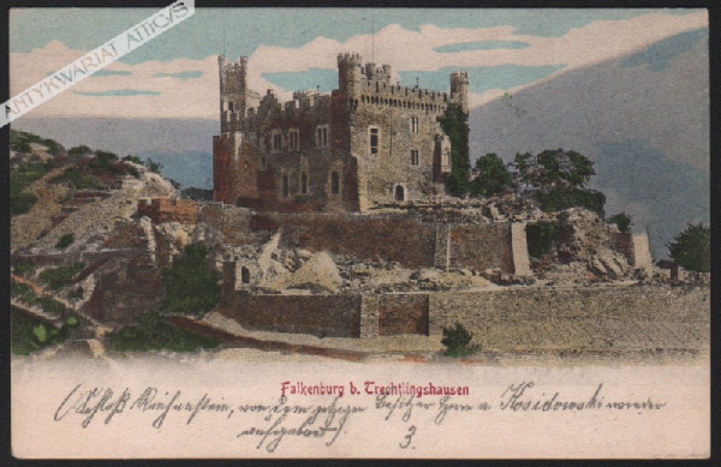 [pocztówka, ok. 1905] Falkenburg b. Trechtingshausen [Burg Reichenstein]