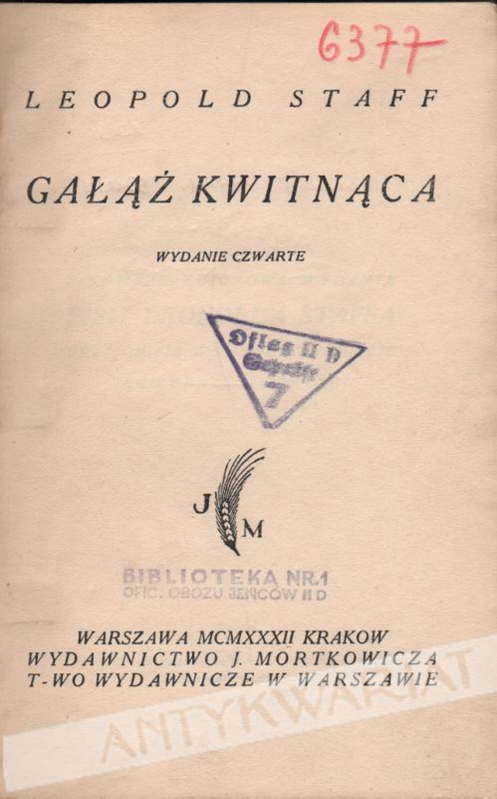 Gałąź kwitnąca [egz. z biblioteki oflagu]