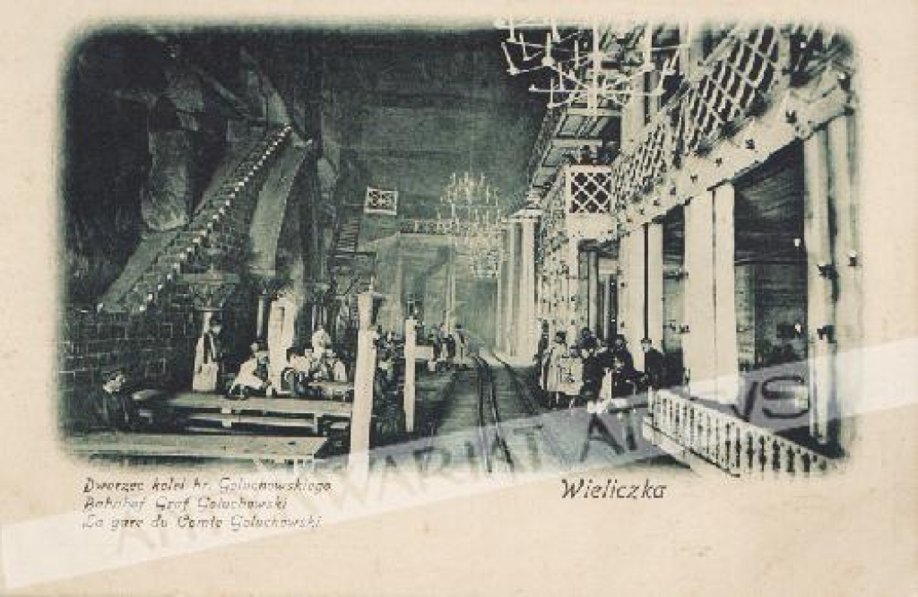 [pocztówka, ok. 1900], Wieliczka, Dworzec kolei hr. GoluchowskiegoBanhof Graf GoluchowskiLa gare du Comte Goluchowski