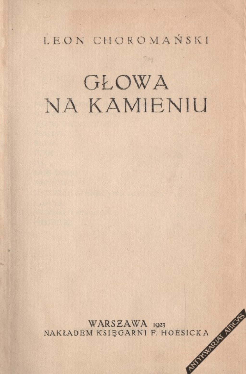 Głowa na kamieniu [nowele]