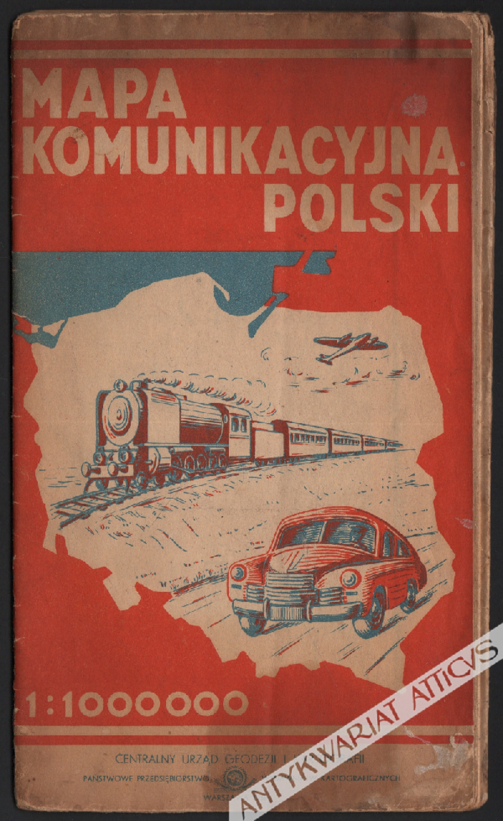 [mapa, Polska, 1956] Mapa komunikacyjna Polski