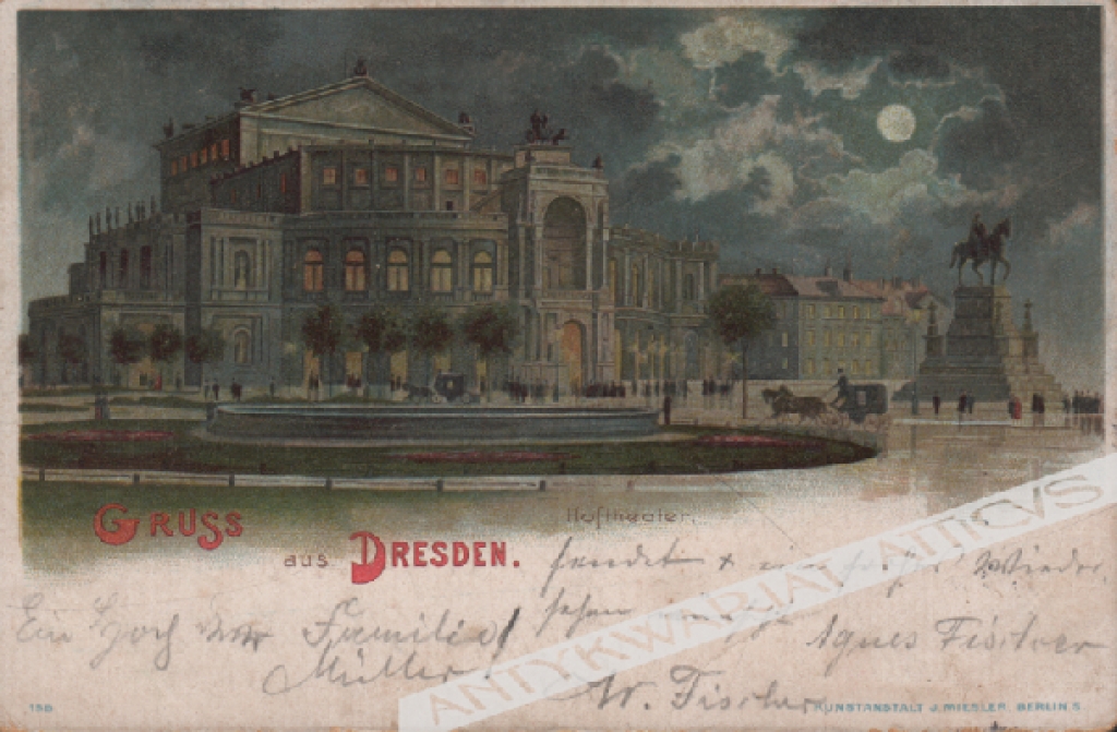 [pocztówka, 1898] Gruss aus Dresden. Hoftheater