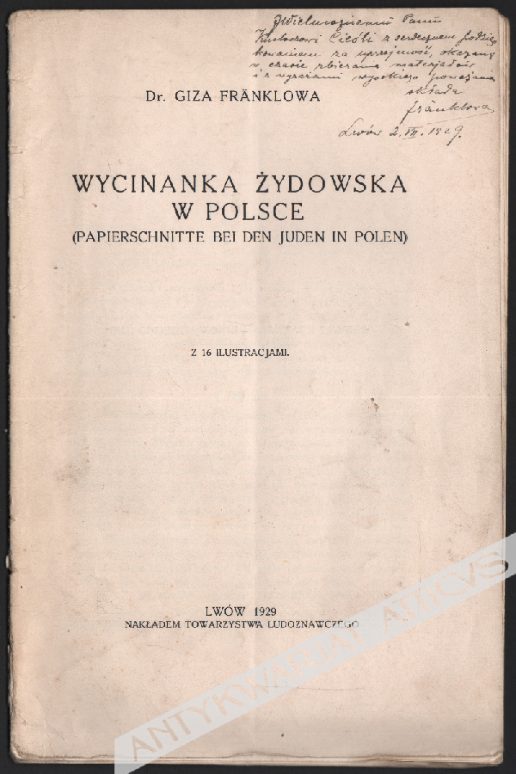 Wycinanka żydowska w Polsce (Papierschnitte bei den Juden in Polen)  [dedykacja od autorki]