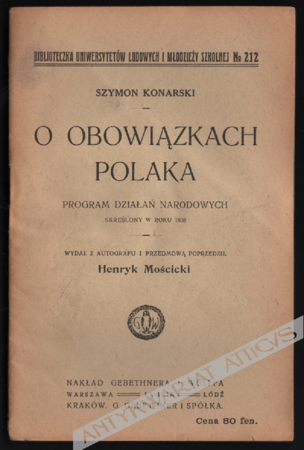 O obowiązkach Polaka. Program działań narodowych skreślony w roku 1838