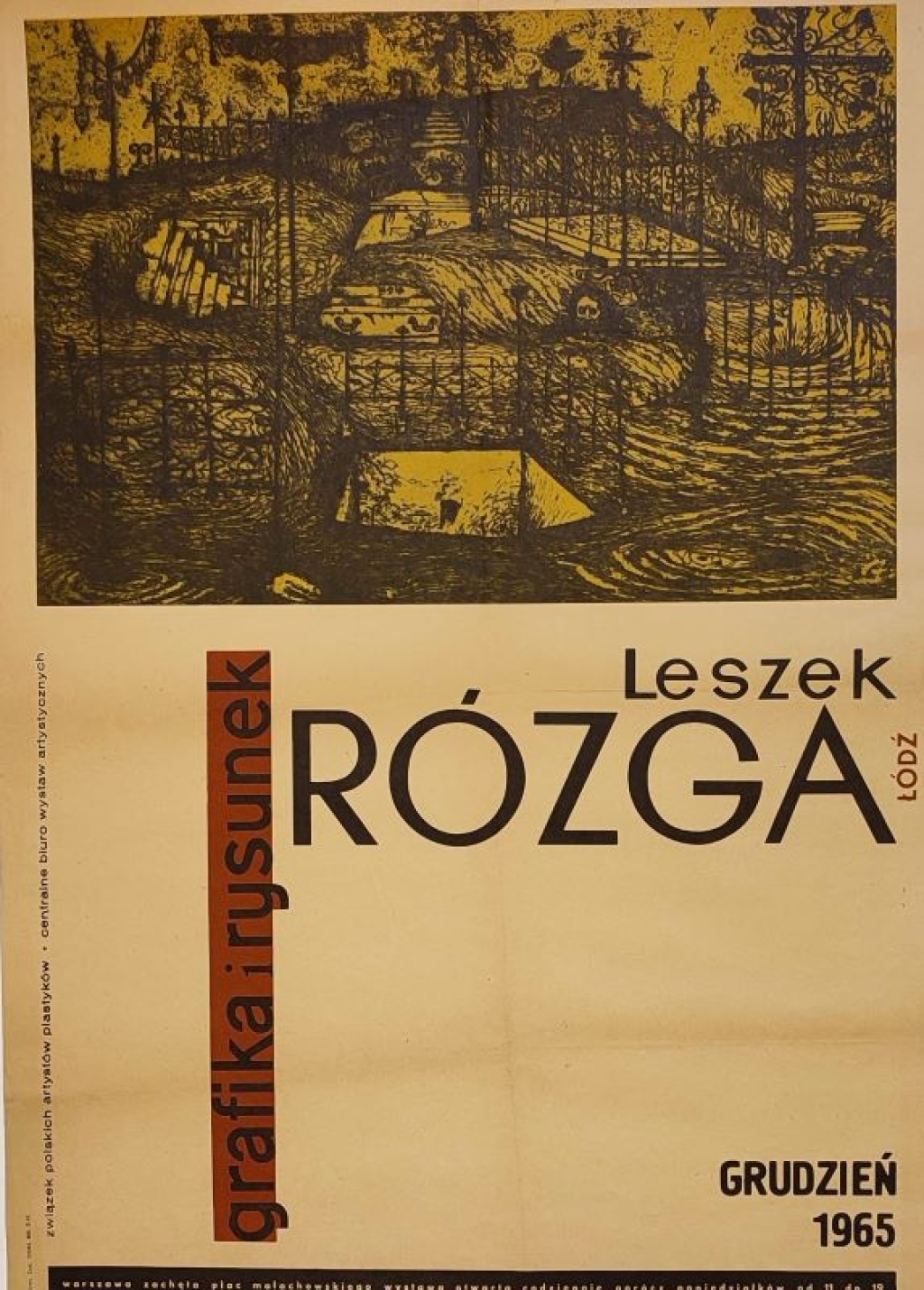[plakat, 1965] Leszek Rózga. Grafika i rysunek. [wystawa w Zachęcie, 1965]