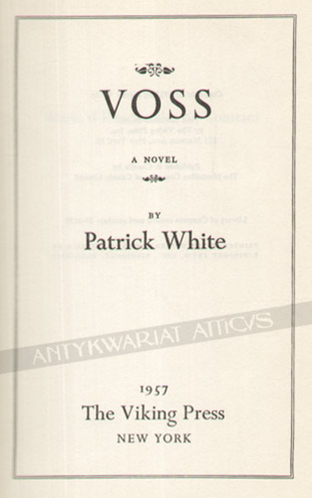 Voss [pierwsze wydanie]