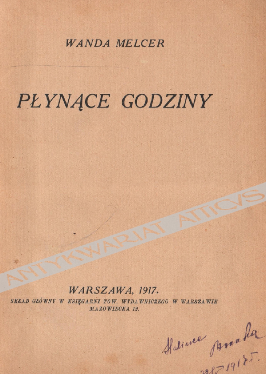 Płynące godziny [pierwsze wydanie]