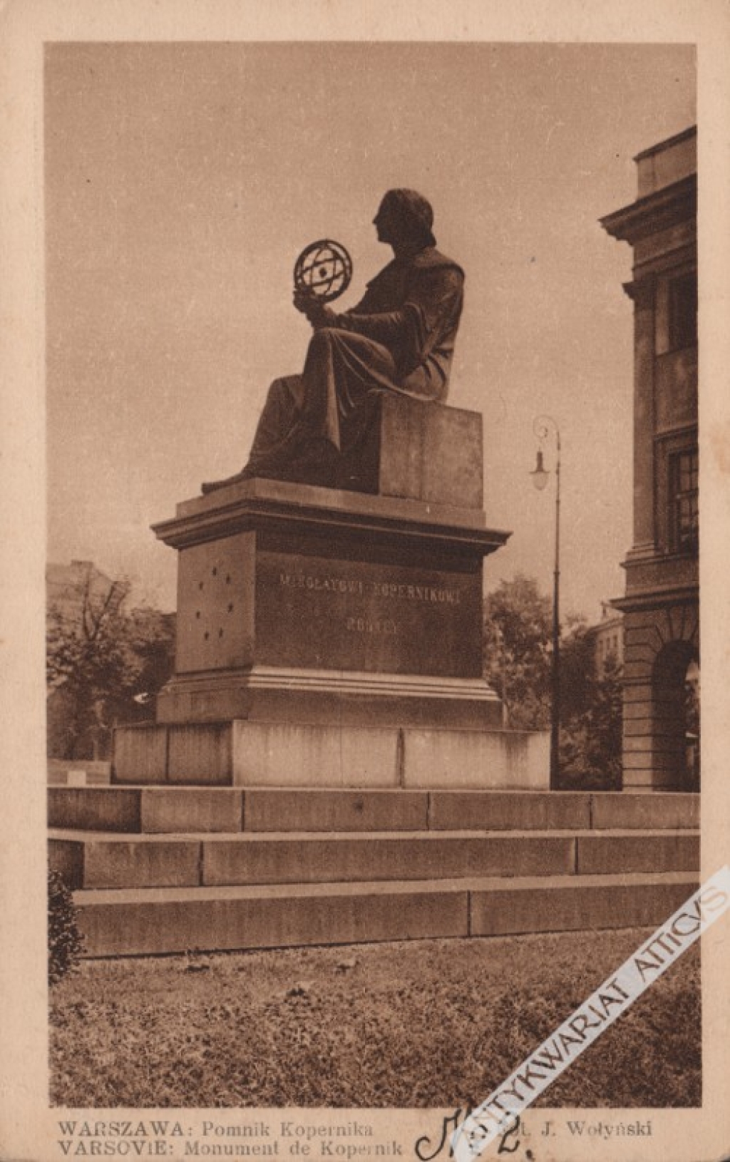 [pocztówka, lata 1930-te] Warszawa. Pomnik Kopernika Varsovie. Monument de Kopernik