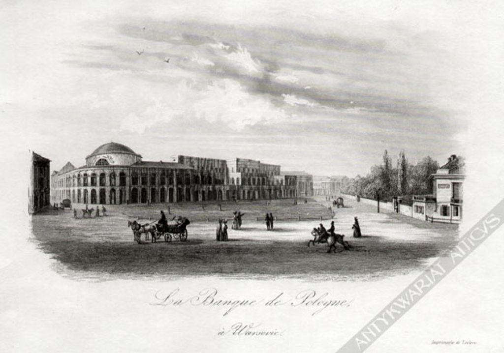 [rycina, Warszawa, Plac Bankowy, ok. 1835] La Banque de Pologne a Warsovie